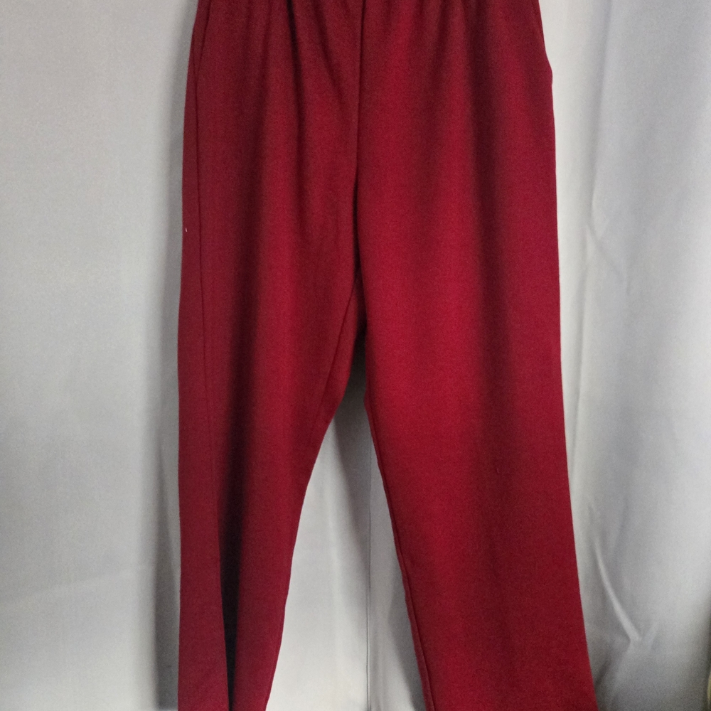 Alfred Dunner Womens Cranberry Pants Size 12 Elastic Waist.28"